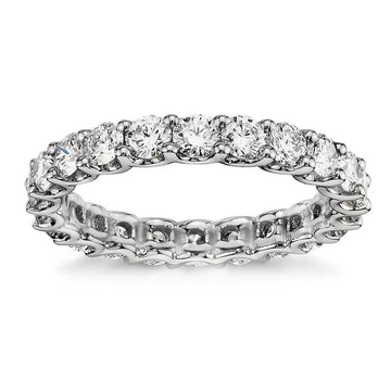 2.33 CT Round Diamond Eternity Wedding Band in 14k Gold U-prong Setting